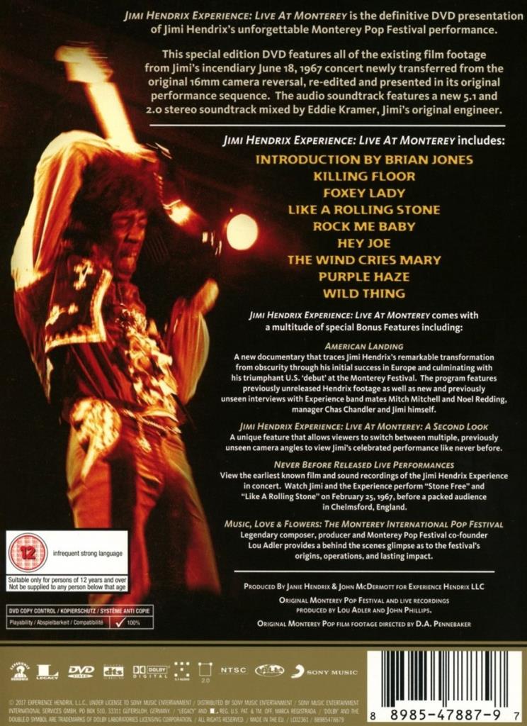 The Jimi Hendrix Experience Live At Monterey (DVD)