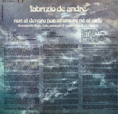 Fabrizio De Andre' - Non al denaro, non all'amore, ne al cielo (Gatefold, Rimasterizzato)